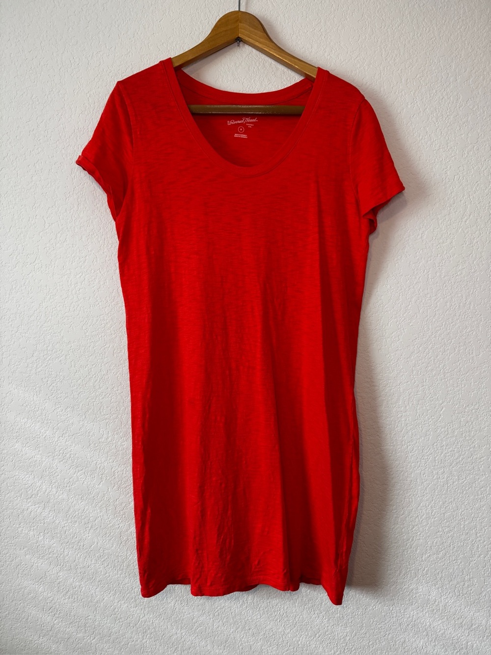 Universal Thread Women’s Scoop Neck Tee Dress Size M Orange Summer Basics Casual